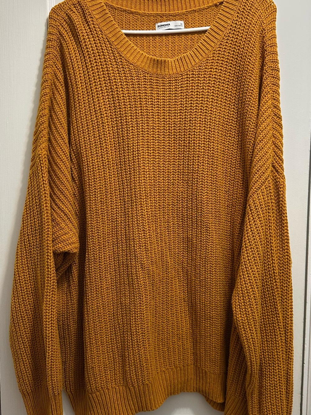 Sonoma: 2X Knit Crewneck Sweater in Mustard
